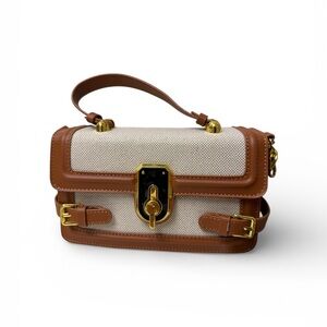 Chic Brown and Cream Crossbody Bag